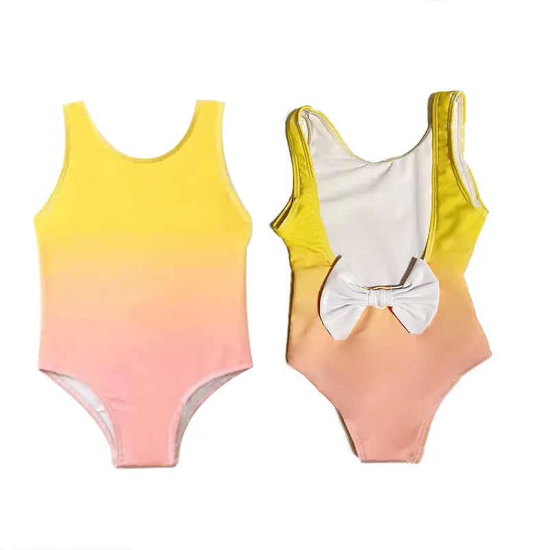 Maillots de bain pour enfants Digner Maillots de bain une pièce pour bébés filles Marque Maillots de bain pour enfants en bas âge Bikini Lettre complète Imprimé Plage Piscine Sport Maillots de bain Jeunes nourrissons Kid