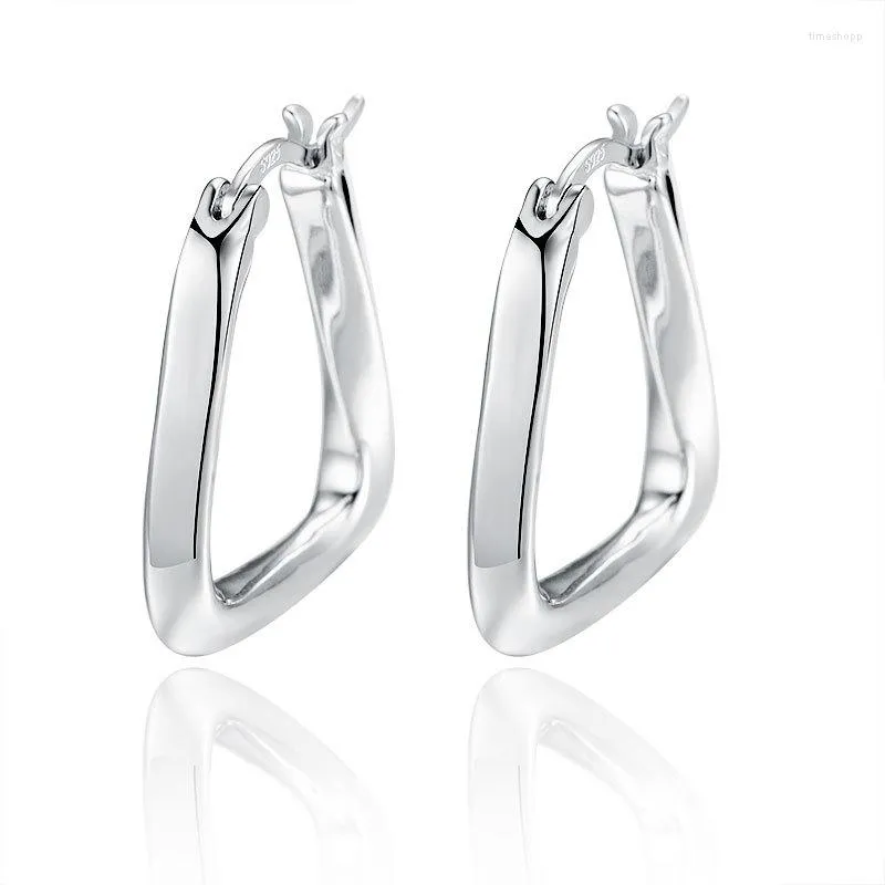 Hoop Earrings S925 Sterling Silver Simple Retro Statement Big Geometric For Women Earing Modern Jewelry