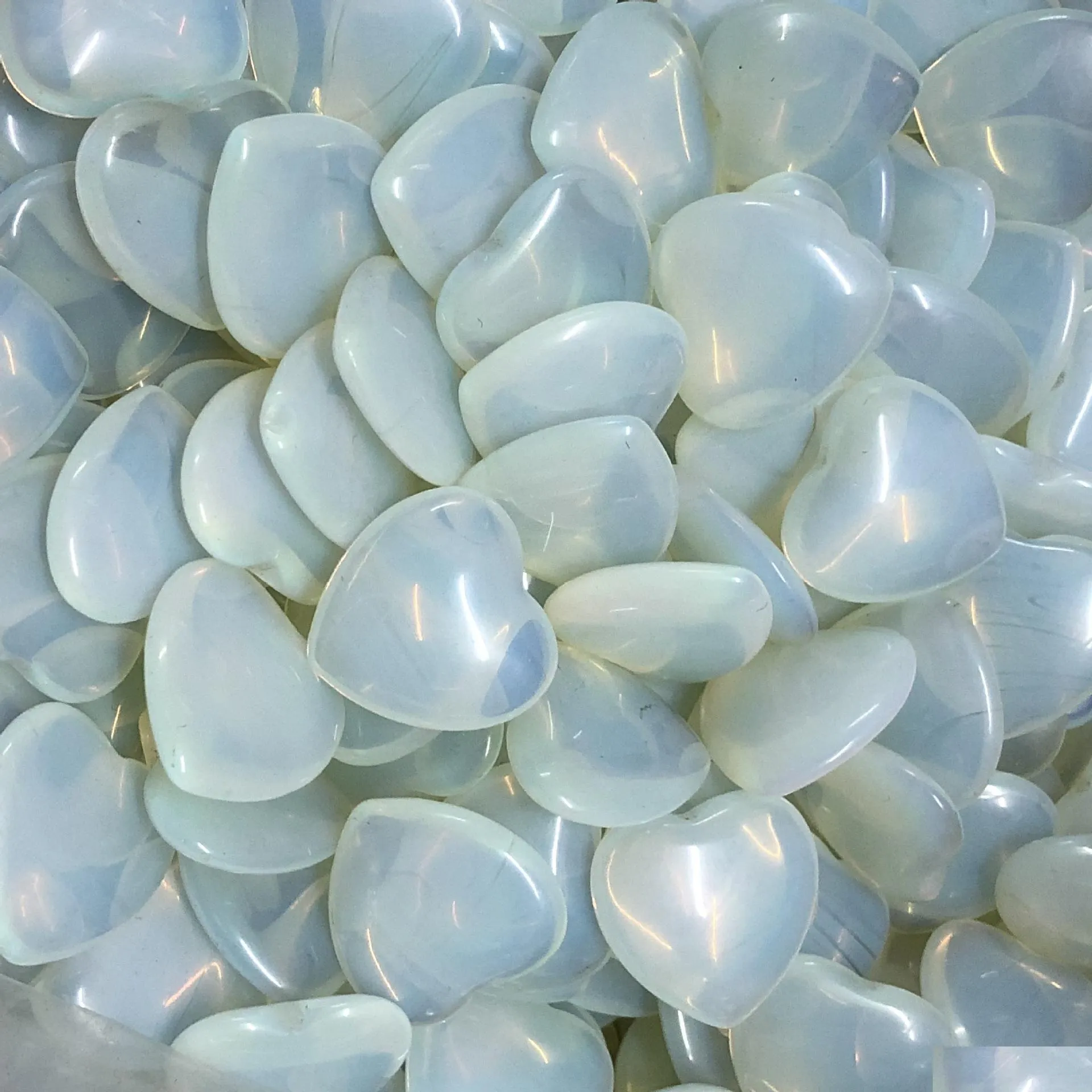 Stone 20mmx6mm est￡tua de cora￧￣o esculpido Glass Opal Great Sala de ornamento Decora￧￣o Droga J￳ias DHGARDEN DHSCZ