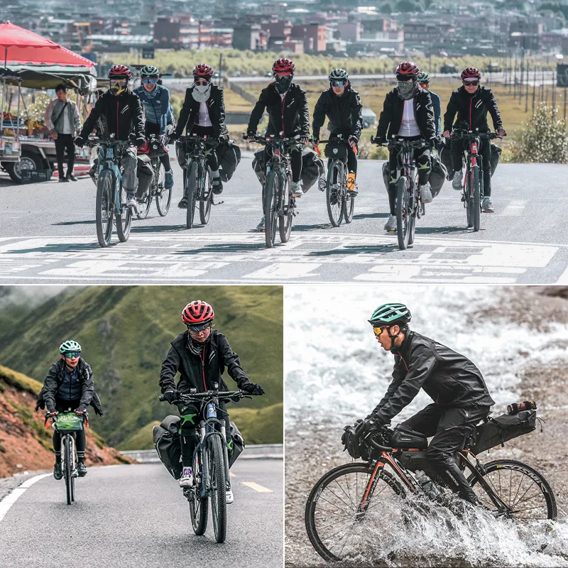 ROCKBROS Winter Bicycle Jacket Set Men Fleece Warm Bike Suit Breathable  Sports Jersey Sets Waterproof MTB