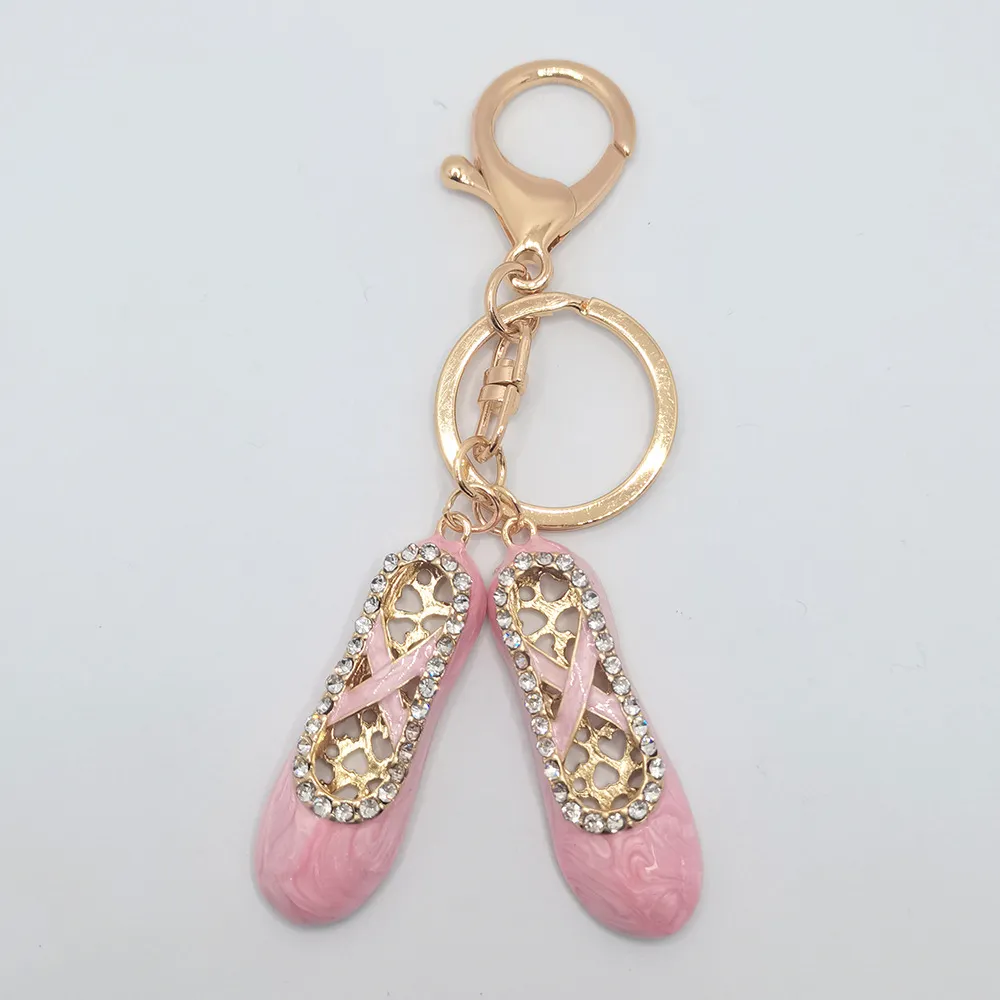 Porte-clés de chaussures de Ballet, bottes en diamant, pendentif en métal, mignon, petit cadeau créatif, nouvelle collection