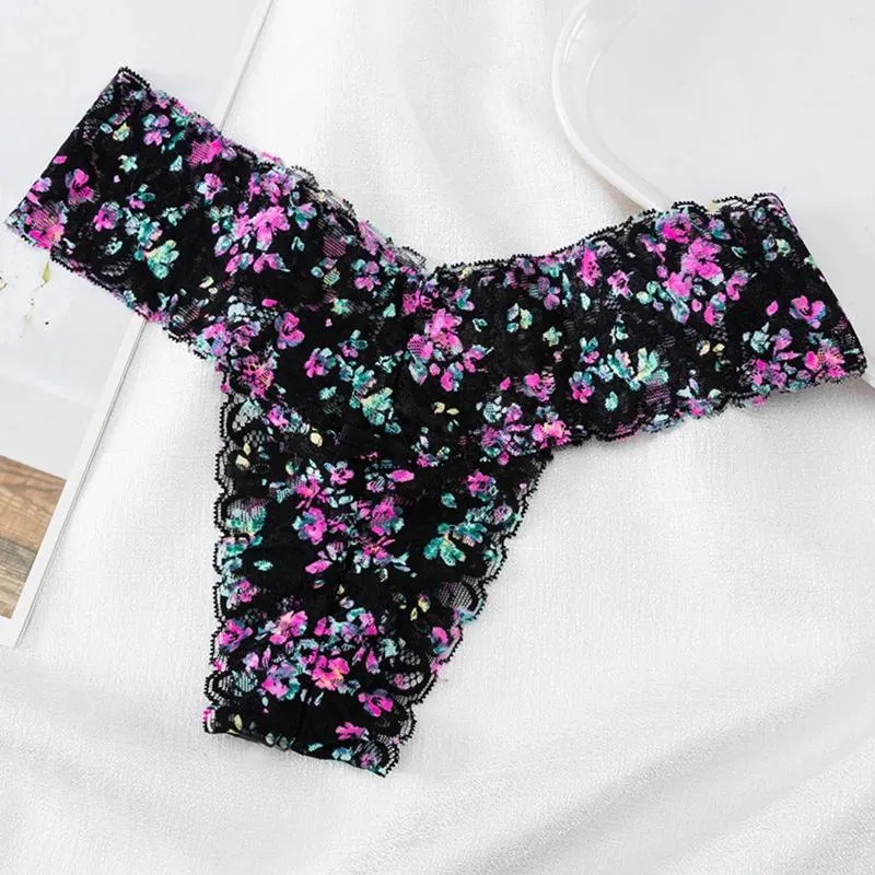 Sexy Lace Print Low Waist Bow Seamless Thong For Women Transparent Underwear  With Various Sizes Perfect For Girls And Ladies From Weiyiy, $20.62
