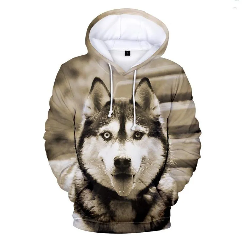 Sweats à capuche pour hommes 3D imprimé Husky hommes femmes unisexe sweats mode Harajuku enfants à capuche automne animal chien garçons filles pulls décontractés