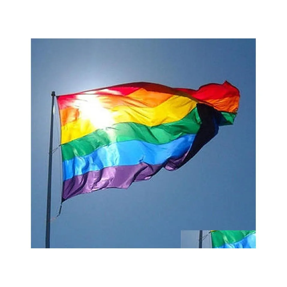 Banner Flags Rainbow Flag 3x5ft 90x150cm Lesbian Gay Pride Polyester