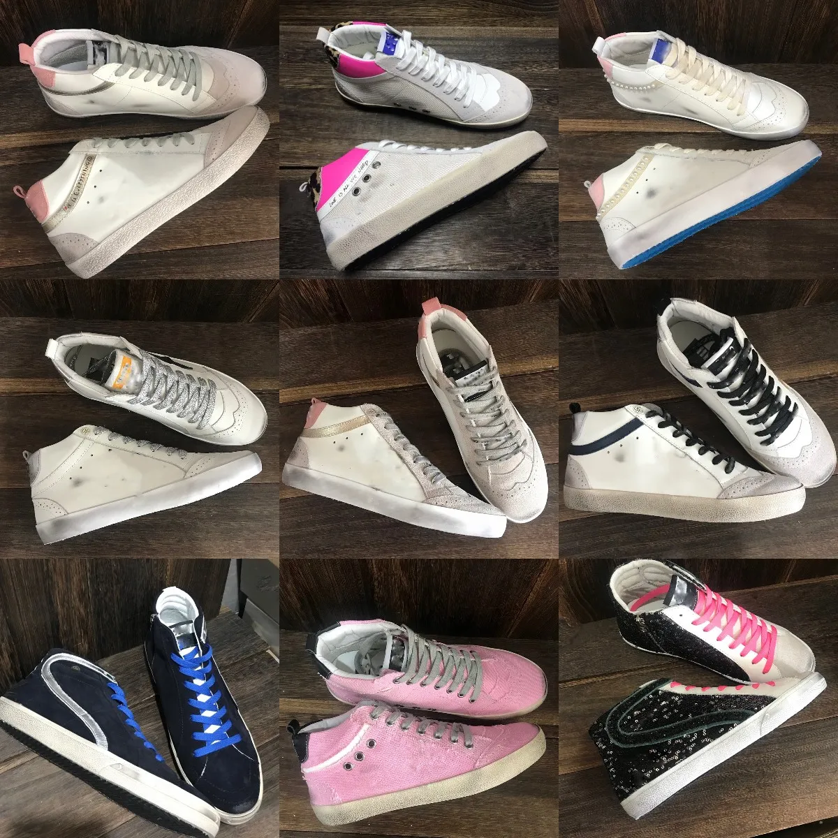 Nieuwe release gouden ster sneakers Mid Slide ster hoge top Sneaker casual schoenen luxe Italië merk Trainers Sequin Classic White Do-old Vuile vrouw herenschoenen