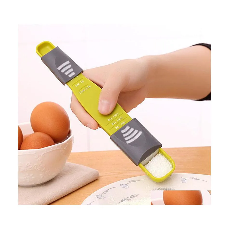 Measuring Tools Double End 8 Stalls Measure Spoon Adjustable Scale Coffee Scoops Baking Tool Kitchen Seasoning Spoons Dh1467 Drop De Dhwgo