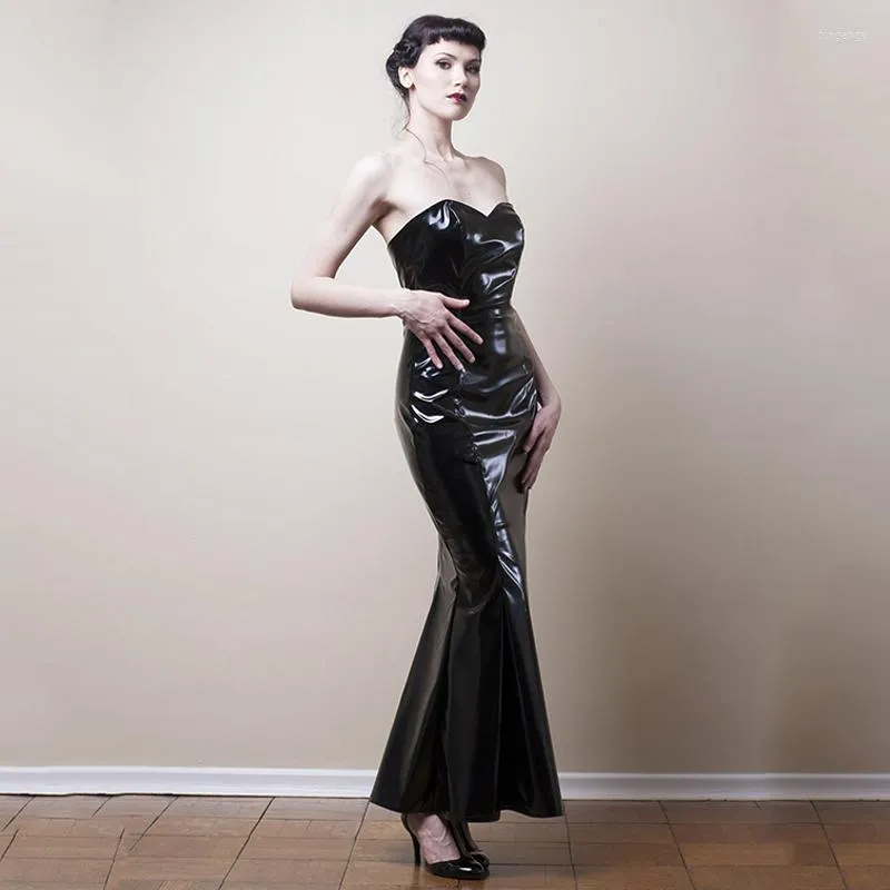 Leather mermaid dress top