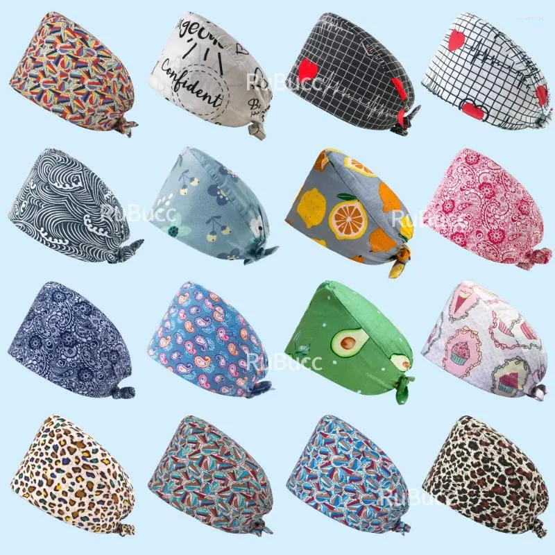 Berets Accessories Scrub Hat With Sweatband Adjustable Hats Head Cover For Women And Men Pet Vet Caps Button