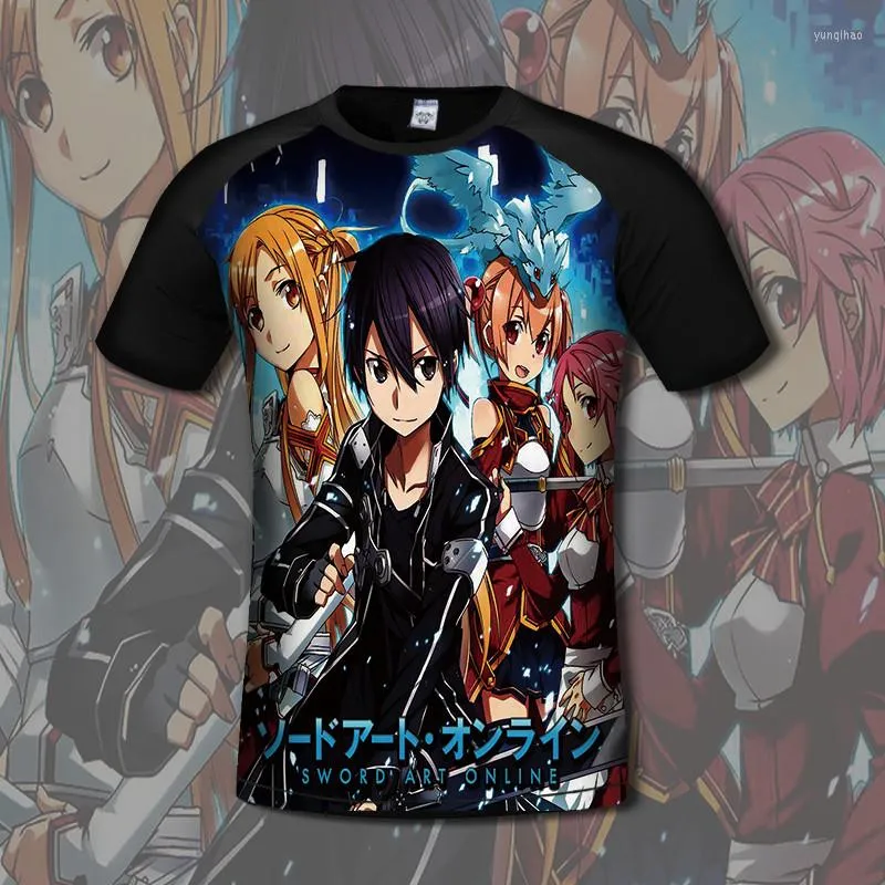 Herren T-Shirts Tops Anime Sword Art Online Cosplay T-Shsplays Sommer Casual Fashion Full-Color Menwomen Students kurzärmeliges O-Neck-T-Shirt