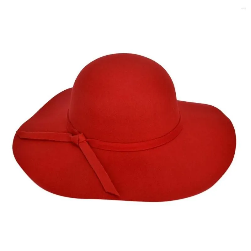 Bérets femmes dames laine disquette Fedoras chapeaux large bord feutre melon chapeau de plage chapeau de soleil été
