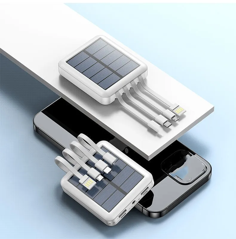 Mini banco de energía Solar 20000, cargador de batería externo portátil, Banco de energía para 12Pro, Huawei, Samsung, Xiaomi, Mini Poverbank