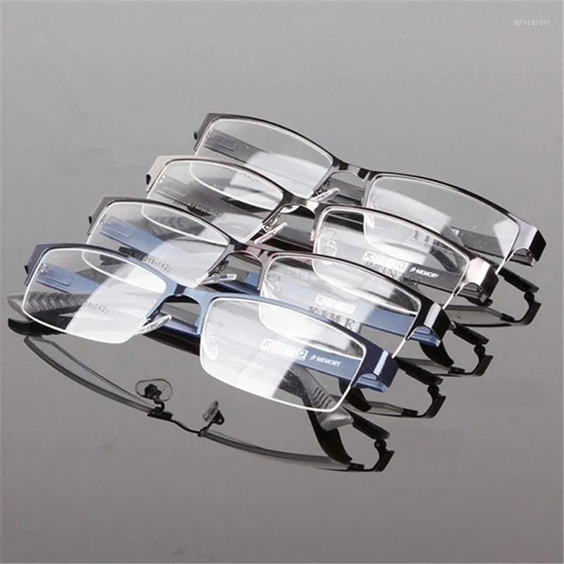 Lunettes de soleil Cadres Cadre en métal pour hommes Verres transparents Demi-jante Lunettes Lunettes 3 couleurs Lunettes