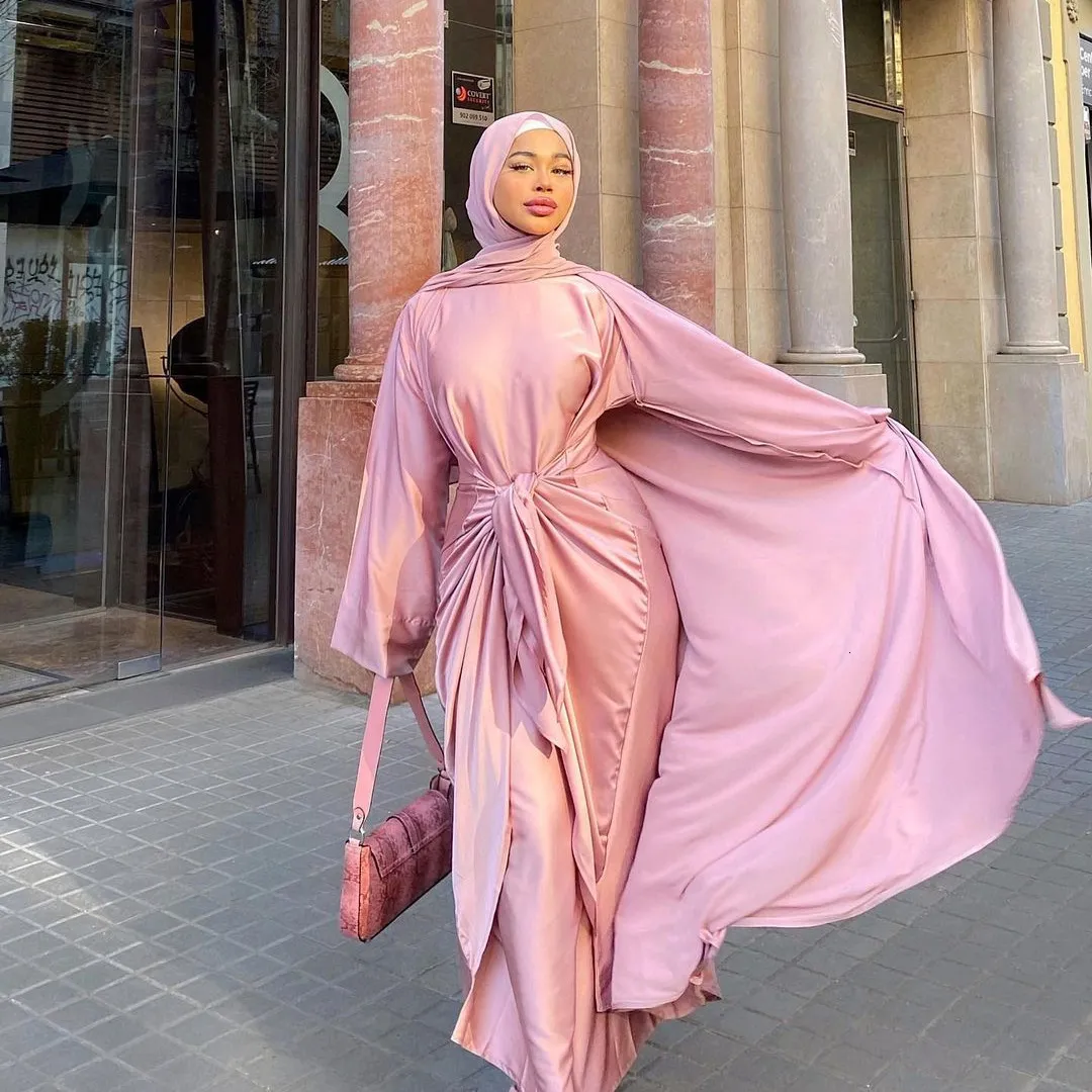 Ethnic Clothing Matching Muslim Sets Hijab Dress Eid Satin Abayas For Women  Dubai Open Abaya Turkey Inner Dresses African Islam Clothing 230131 From  Cong04, $43.58 | DHgate.Com