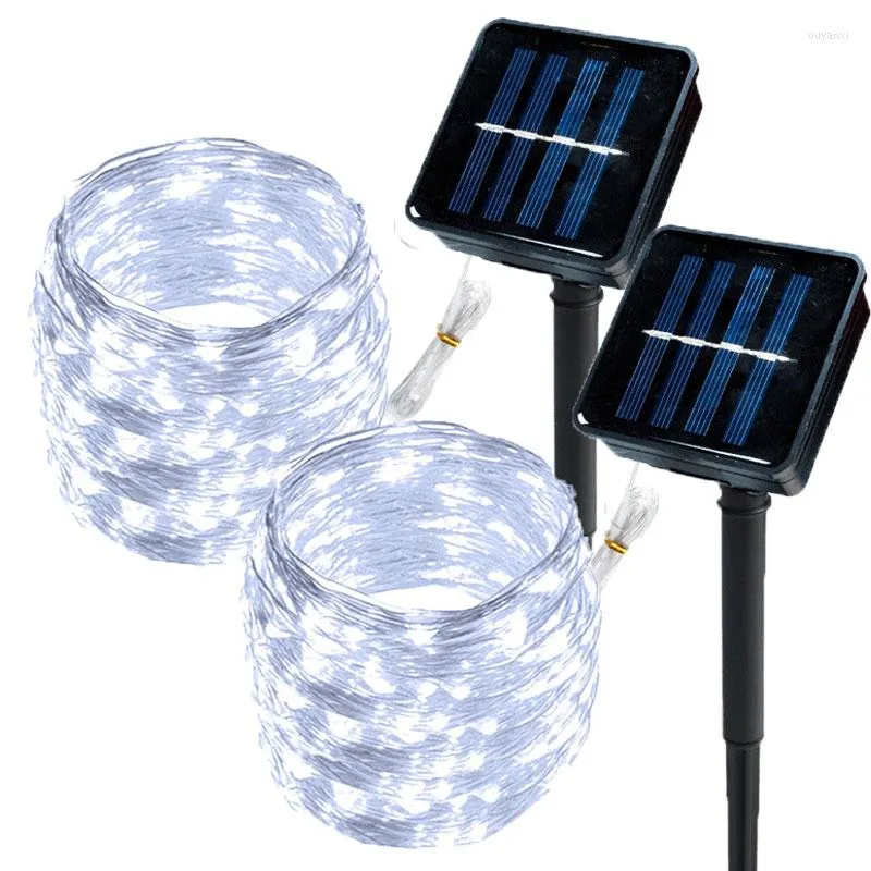 Strings 2Set 12/22 / 32M LED Solar Light Outdoor Impermeabile Fata Ghirlanda String Lights Christmas Party Garden Decor Lampada Decorazione