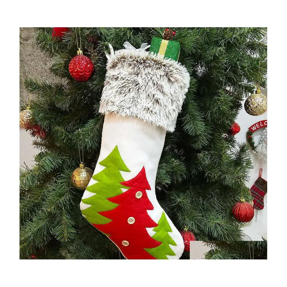 Christmas Decorations Stocking Gift Bags Flannel Non Woven Xmas Large Size Plain Decorative Socks Bag Drop Delivery Home Garden Fest Dhmc6