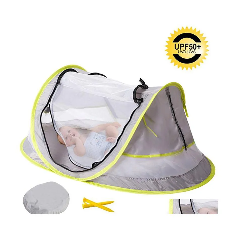 Altri mobili per bambini Sunsn Protezione UV Tenda da spiaggia all'aperto Portatile pieghevole Zanzariera per bambini Letto rimovibile creativo Personalizza Dhtc5