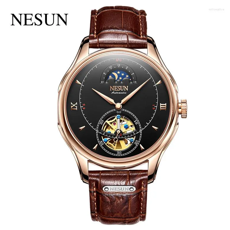 NESUN Official Tourbillon Mens Automatic Mechanical Skeleton