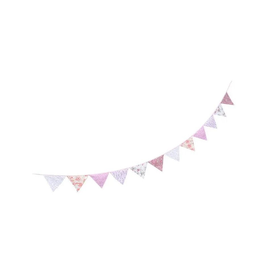 Decorazione per feste Banner stamina floreale Bandiera triangolare vintage Ghirlanda per matrimonio Baby Shower Consegna a domicilio Giardino domestico Suppl festivo Dhhbw