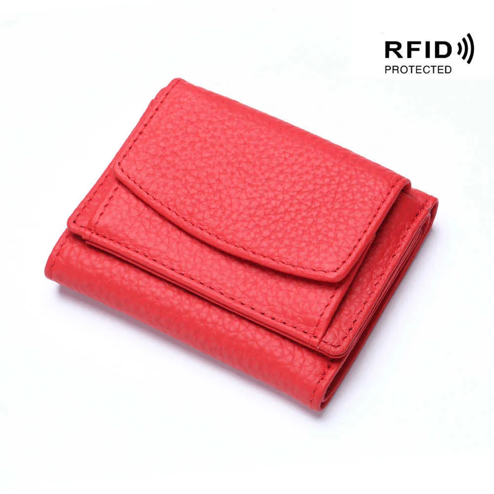 Genuine Leather Women's Wallet and Coin Purse with RFID Protector