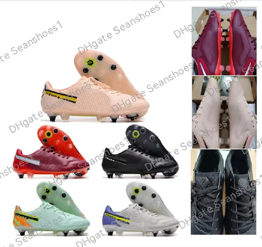 Gift Bag Soccer Football Boots Tiempo Legend 9 Elite SG Removable Metal Spikes Shoes EUR39 45 Mens Soft leather Green Red Grey Blue Black Pink