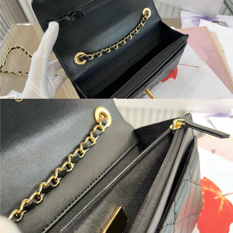 vintage Diamond designer cross body WOC handbag women Pancake bag shoulder bags Wallets Womens Real Leather Classic Luxury Handbags Female Black Purses 230201