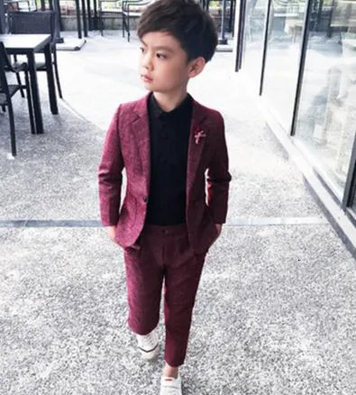 Suits Formal Kids Party 2Pc Boys clothes Formal Suit for Wedding Toddler Boy Blazer Suit dress Student School Ceremony Costumes 230131