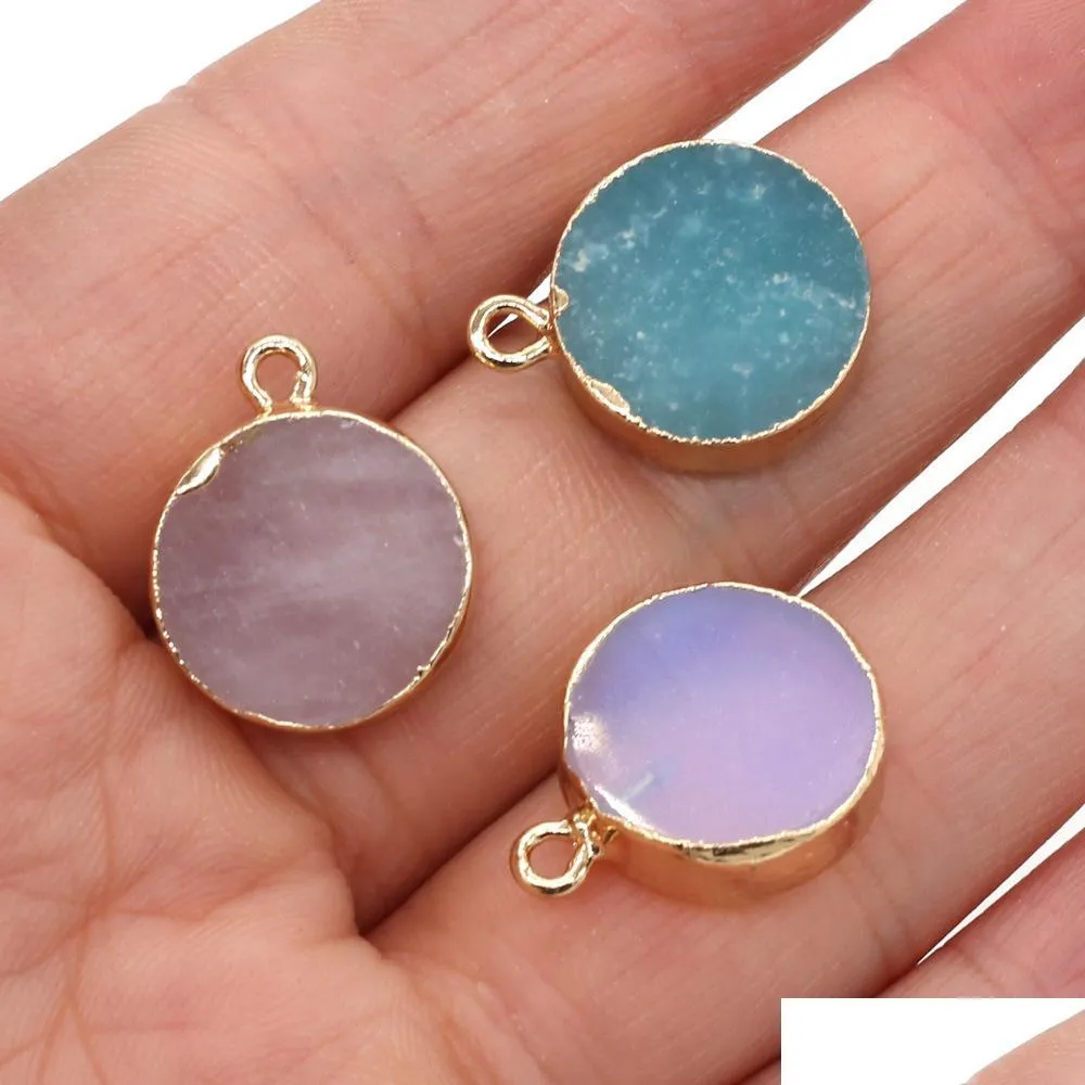 Charms Semipious Stone Reiki Healing Chakra Rose Quartz Crystal Pendant for Necklace Jewelry Making 15x20mm Drop Delivery DHGARDEN DHPFV