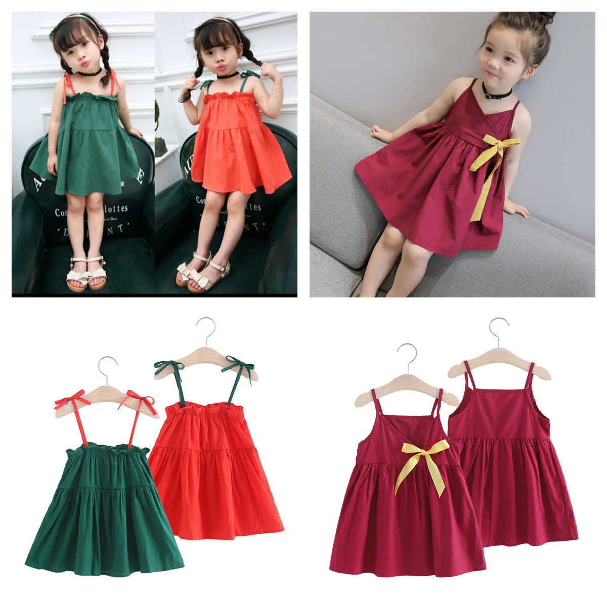 Girl's More 20Colors Baby Girls Flower Print es Clothes Kids Summer Princess Children Party Ball Pageant Dress Outfit 0131