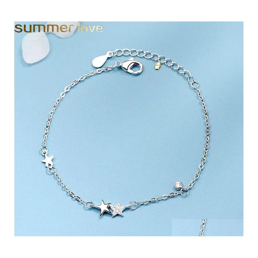 Charm Armband Trendy Crystal Star Armband f￶r kvinnor Lady Girls Beautif Jewelry Pentagram Fempointed Chain Drop Delivery OTZ9O