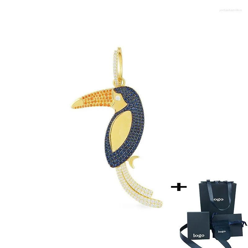 Kolczyki obręcze Wysokiej jakości wielokolorowy tropikalny toucan dla June Women Jewelry Gift