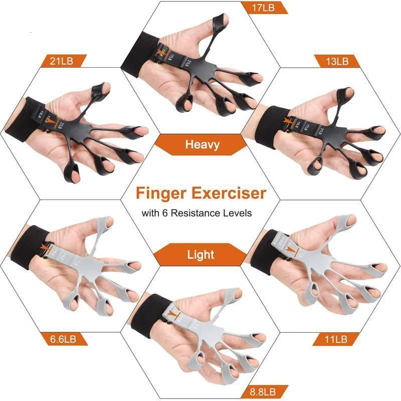 Hand Grips Finger Exerciser Guitar With 6 Resistant Levels Recovery Physical Equipment Strengthener For Patients 230201233B