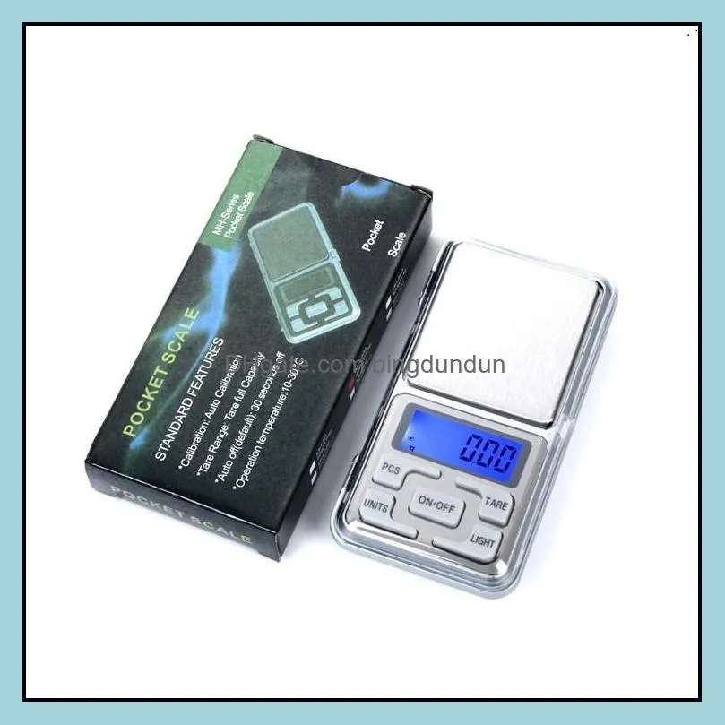 موسع الوزن المصغرة المجوهرات الرقمية الرقمية الإلكترونية تزن جيب غرام شاشة LCD 500G/0.1G 200G/0.01G مع حزمة البيع بالتجزئة DRO OTD09
