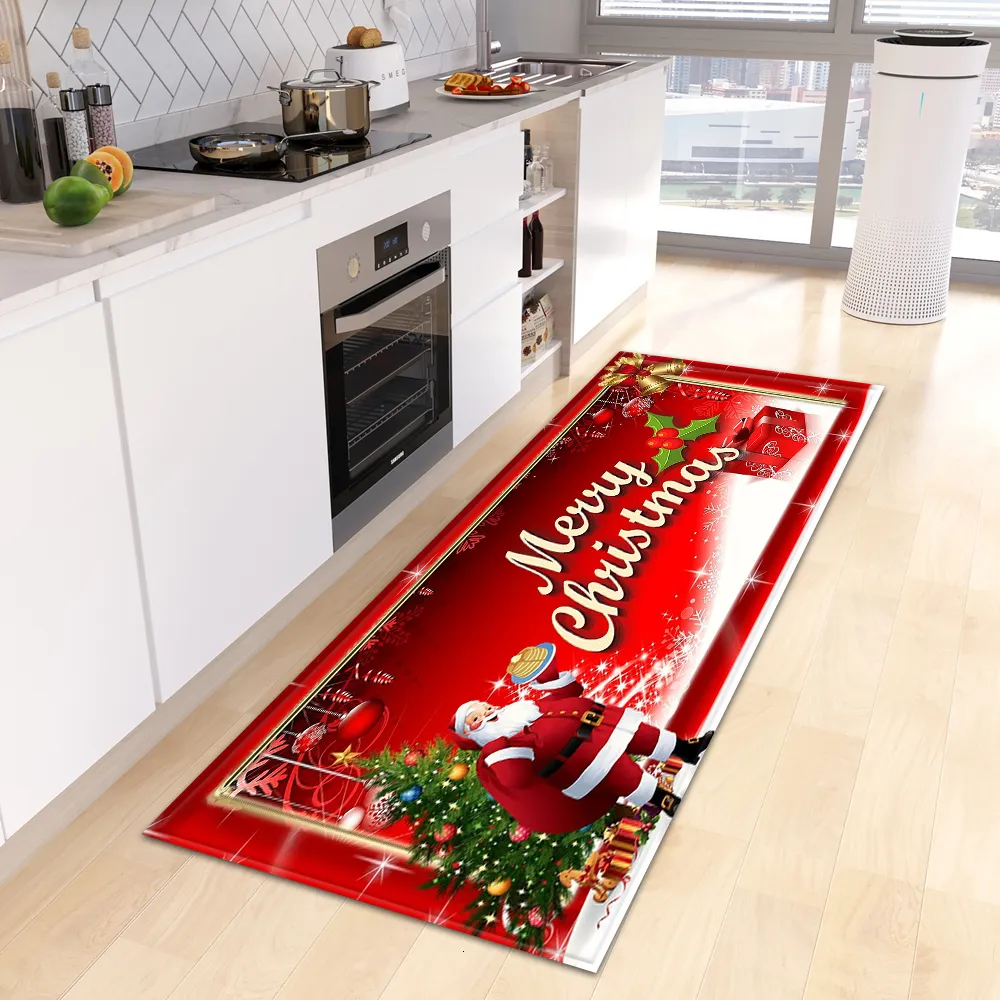 Carpet Christmas Kitchen Floor Mat Home Bedroom Living Room Kids Decor Hallway Entrance Doormat Bathroom Door Anti-Slip Foot Rug 230131