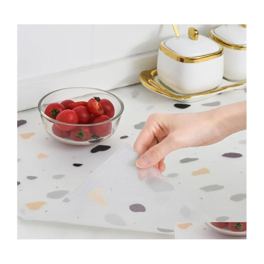 Mats Pads Kitchen Shelf Liners Cabinet Mat Table Der Moistureproof Waterproof Dust Antislip Pad Paper Accessories Drop Delivery Ho Dhy0M