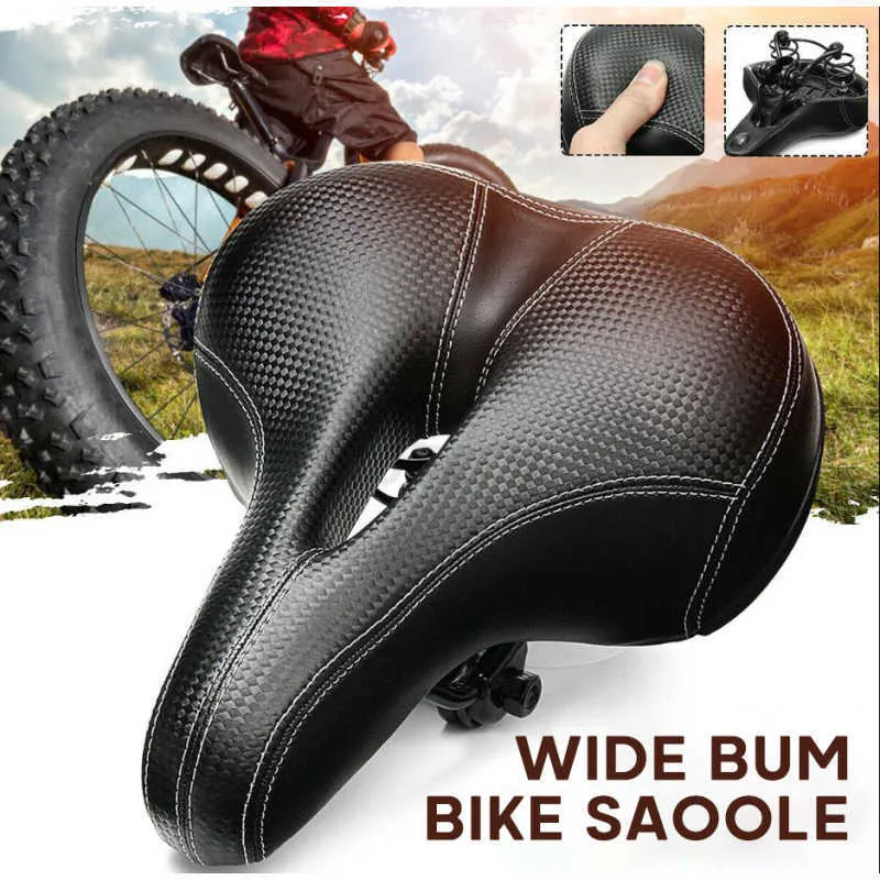 Saddles Bicycle Saddle MTB Bike Hollow Breathable Seat Big Bum Pads Sprung Thickened Foaming Soft Comfort Cushion Accessories 0131