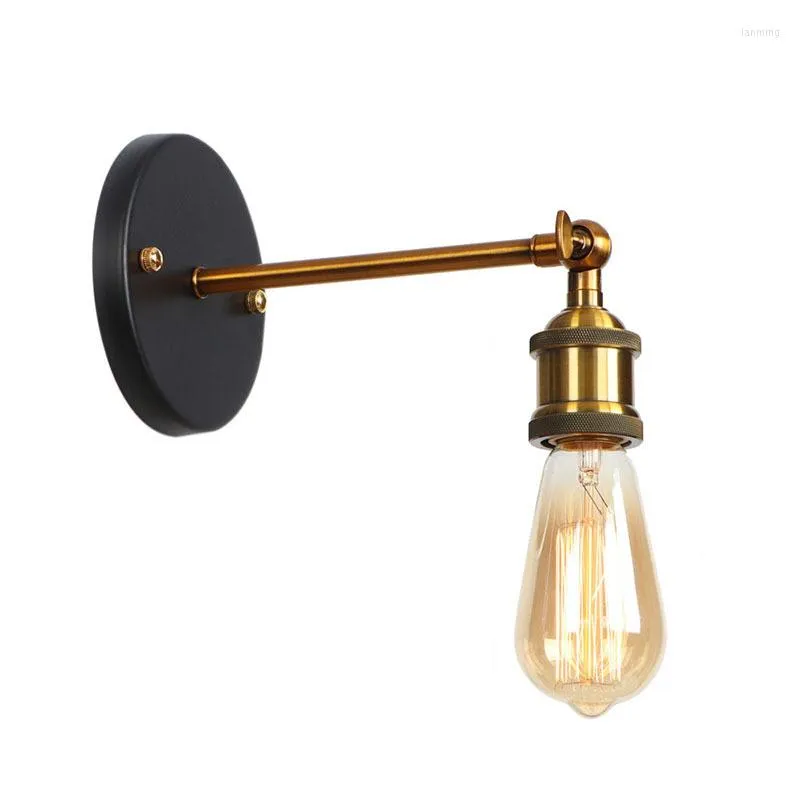 Lampa ścienna Nowoczesny styl Nordic Antique drewniany koło pasowe luminaria LED RAM RAM LIGHT DO SYPIALNIA RETRO RETRO
