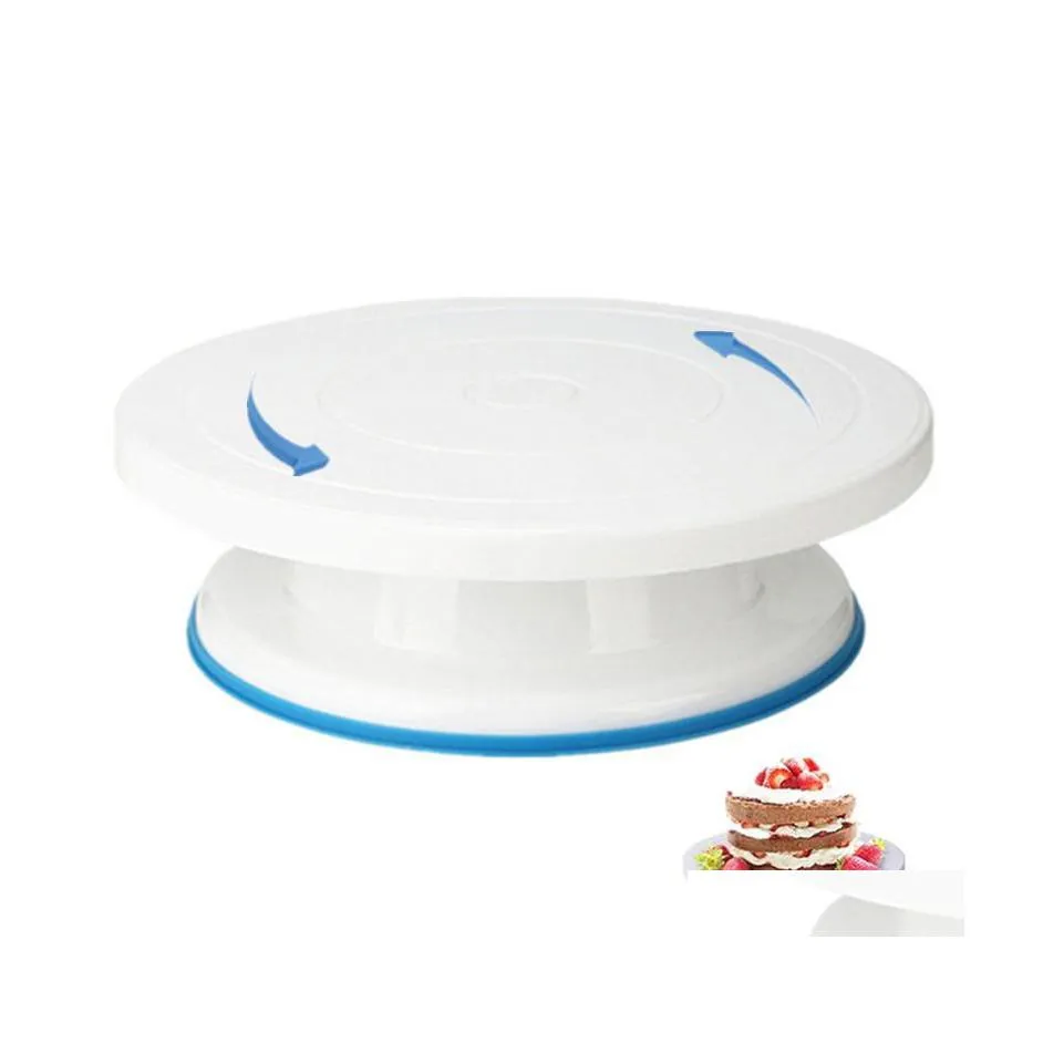 Pişirme Hamam Aletleri YoLife 10 inç Plastik Pasta Döner Masa Diy Alet Stand Turntable Döndürme Dekorasyon Damlası Damlası Ev Garde DHPSC