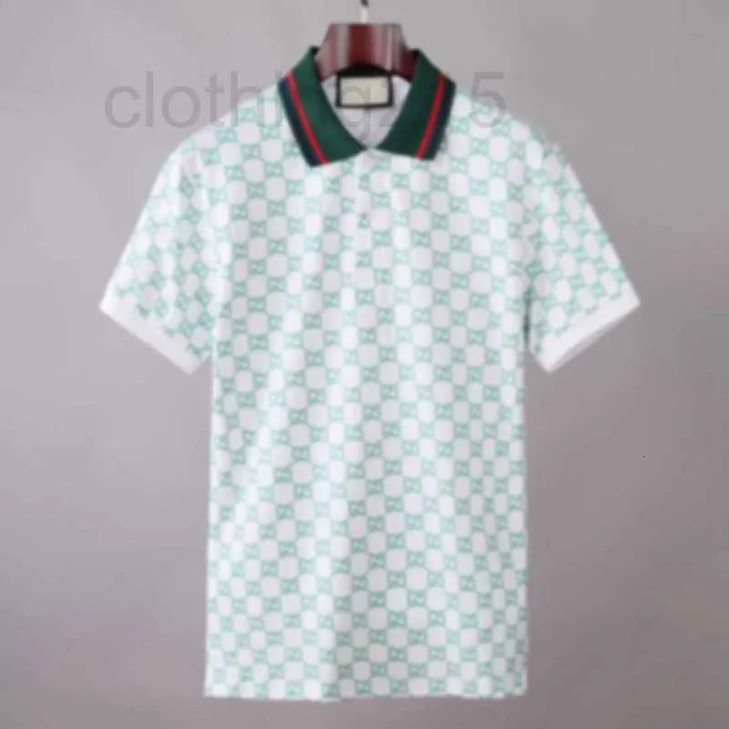 Polos Masculinos Designer 100% Algodão Camisa Pólo Carta de Luxo Estampa Roupas Masculinas Femininas Masculinas Camisetas de Manga Curta Tops Moda Negócios Casual Verão T 9BP5