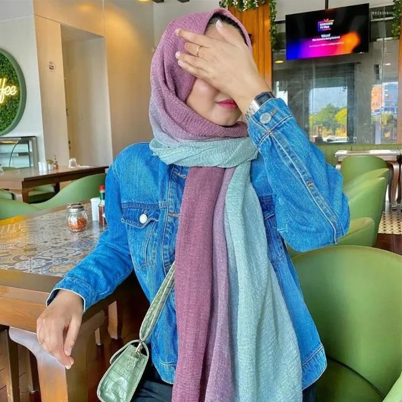Sjaals 2023 Silk Women Hijab SCARF Solid Foulard Femme Shawls Wraps Bandana Head Beach Poncho