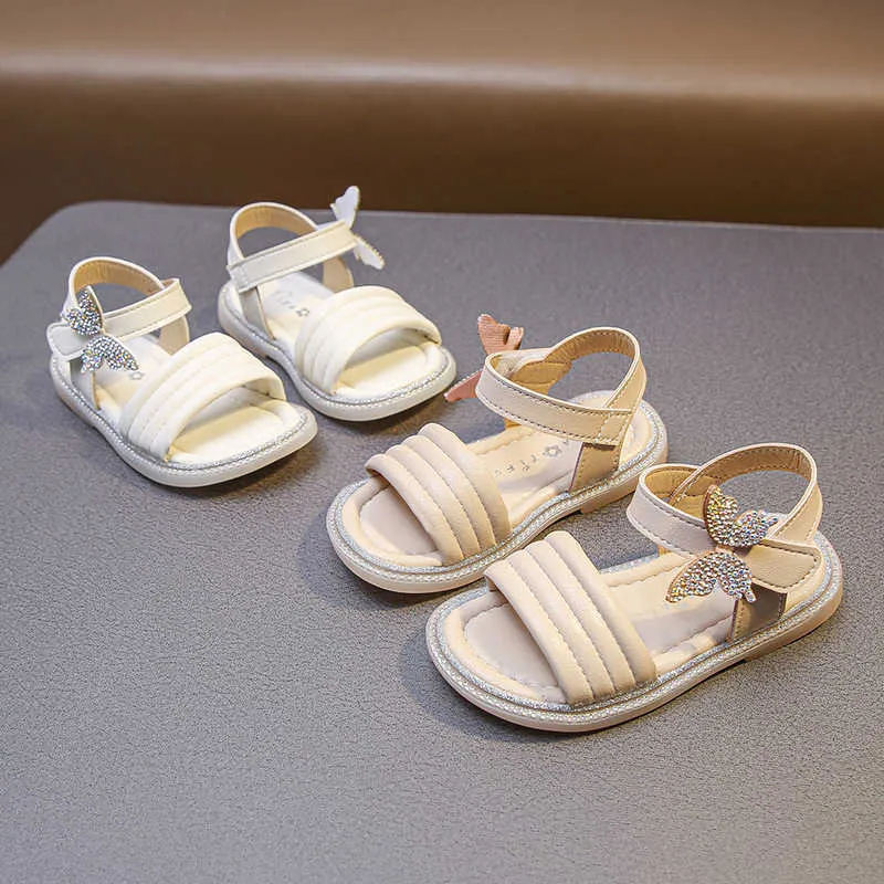 Verão Little S 2022 Novo Sandálias de crianças bonitas simples bebê Baby Soft Casual School Sapatos meninas 0202