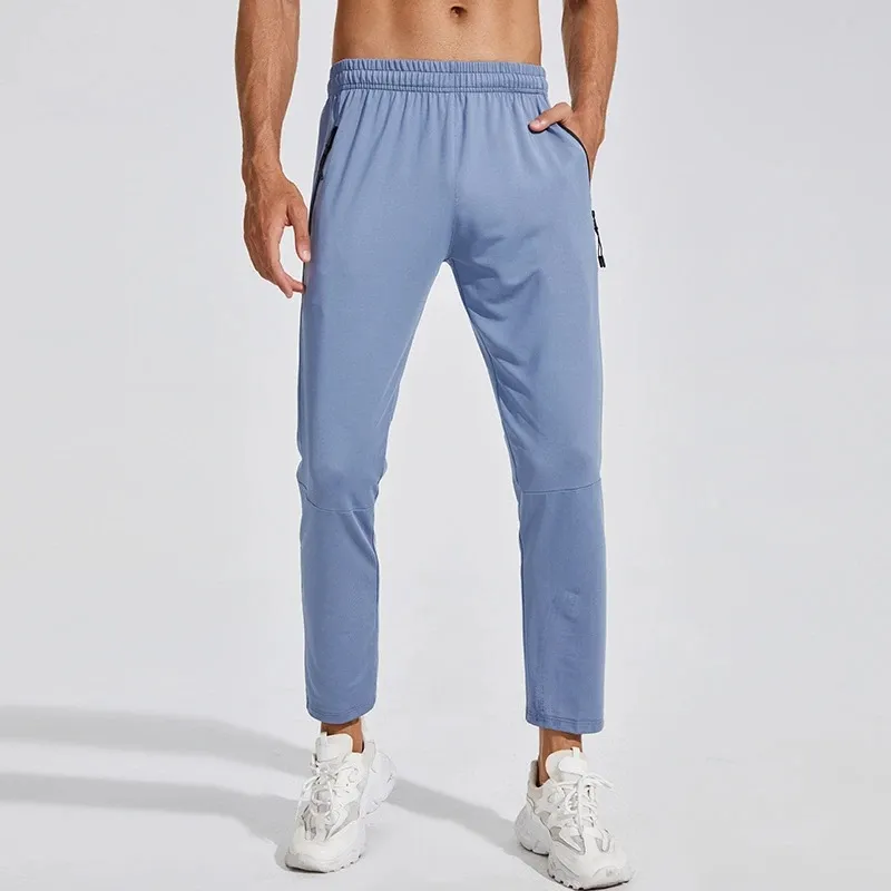 LL Pantalon long de jogging pour homme, tenue de sport, de yoga, séchage rapide, cordon de serrage, poches de gymnastique, pantalon de survêtement, taille élastique décontractée, fitness, 9 couleurs