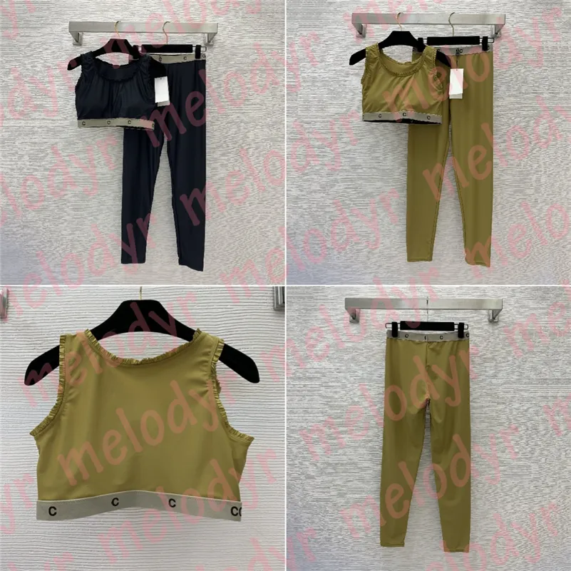 Roupas de tracksuits de verão designer letra sportswear letra imprimir roupas elásticas de ioga com bloco