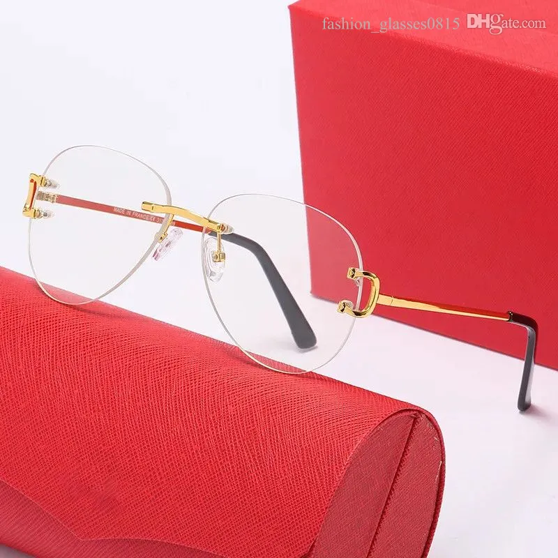 Designer-Ray-Bands-Sonnenbrille, modische Herren-Sonnenbrille, rund, klarer Linsenrahmen, Holz, randlos, Vintage-Fischbrille, Damenbrille, optisch, Carti-Lunettes mit Box