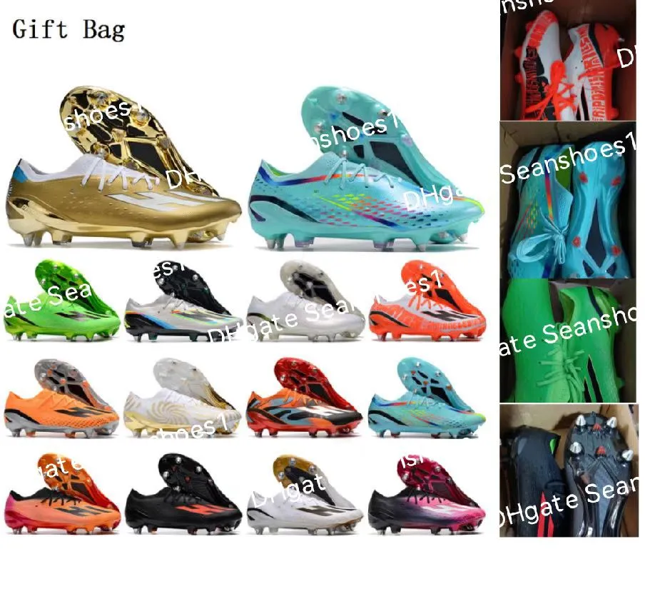 Presentpåse Hög Top Herr Football Boots X Speedportal.1 SG Firm Ground Cleats Speed ​​Portal Speedportal World Cup Soccer Shoes Outdoor Trainers Botas de Futbol US 6.5-11