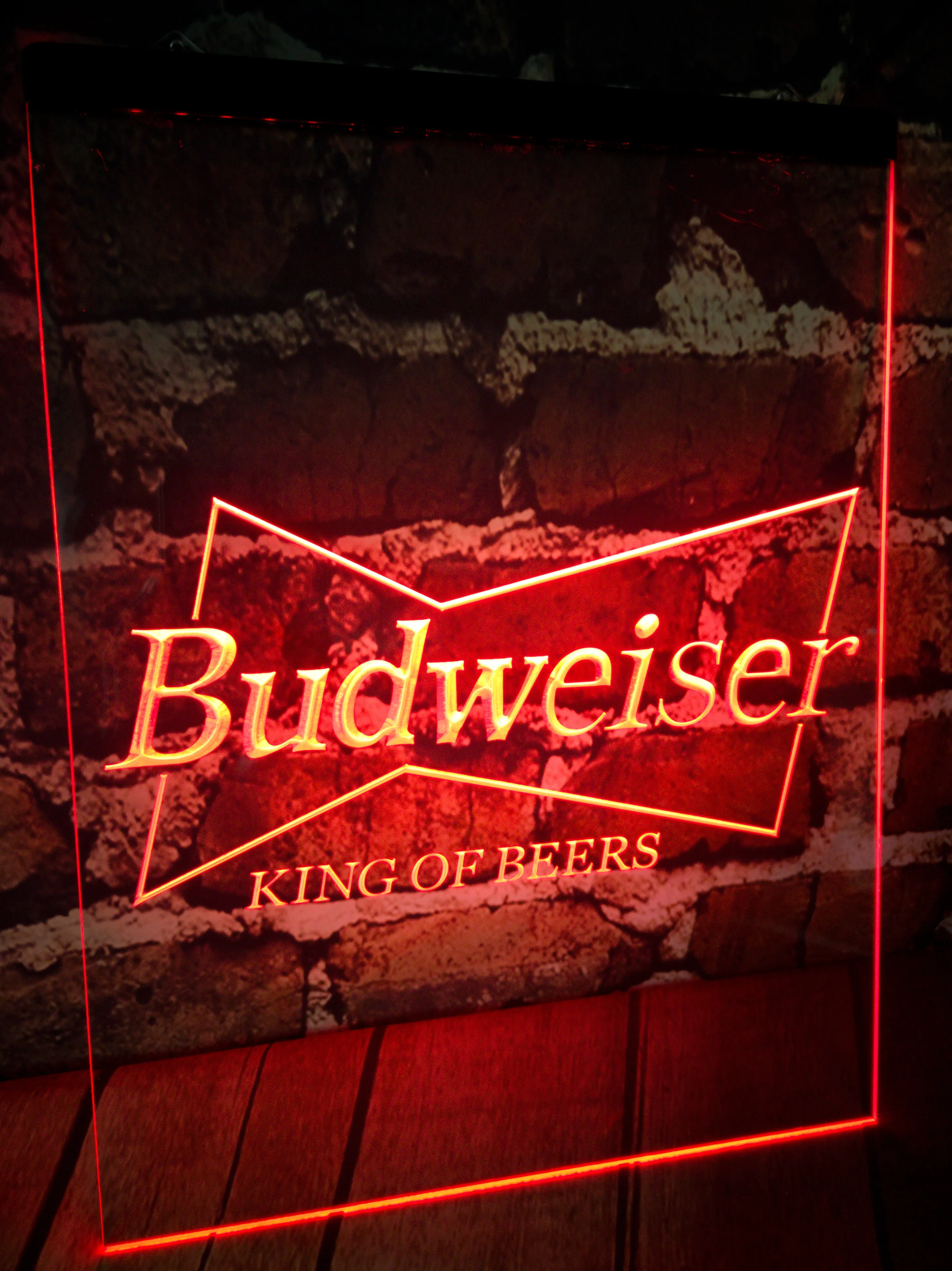 Budweiser KING OF Bier Bar Pub Club 3D-Schilder LED-Neonlichtschild Heimdekoration Kunsthandwerk