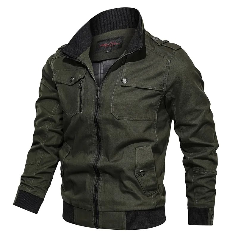 Hommes Vestes 2023 Casual Solide Cargo Veste Hommes Coton Multipoches Bomber Hommes Printemps Automne Slim Fit Manteau Pilote Militaire Outwears 230202