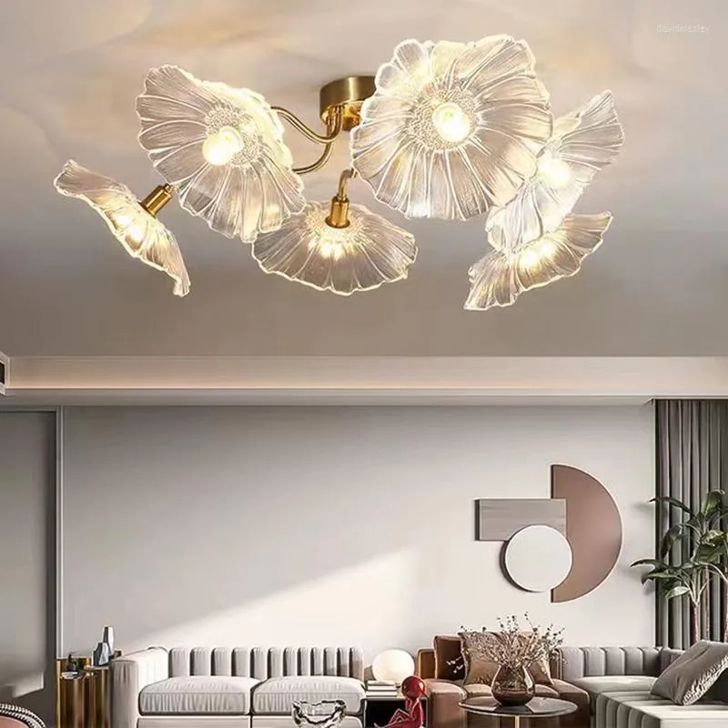 Pendant Lamps IWP Classicial French Flower Lamp For Living Room Dining Table Bedroom Creative Glass Hanging E14 Bulb Ceiling