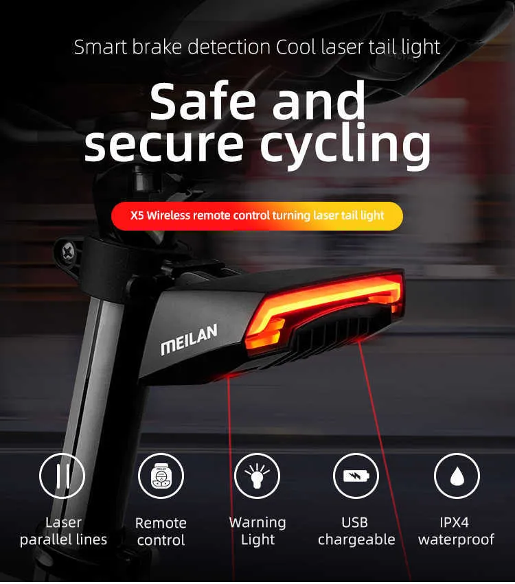 Fahrrad Blinker Rücklicht Fernbedienung Lichter Led Wiederaufladbare USB  Fahrradlampe Bike Wireless Back Led Rücklicht