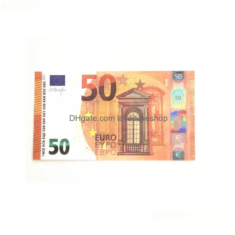 Autre fête des fêtes Bar Prop Faux Billet 10 20 50 100 200 500 Euro Movie Fake Money Childrens Toys Adt Game 100pcs / Pack E DH5qcyky5