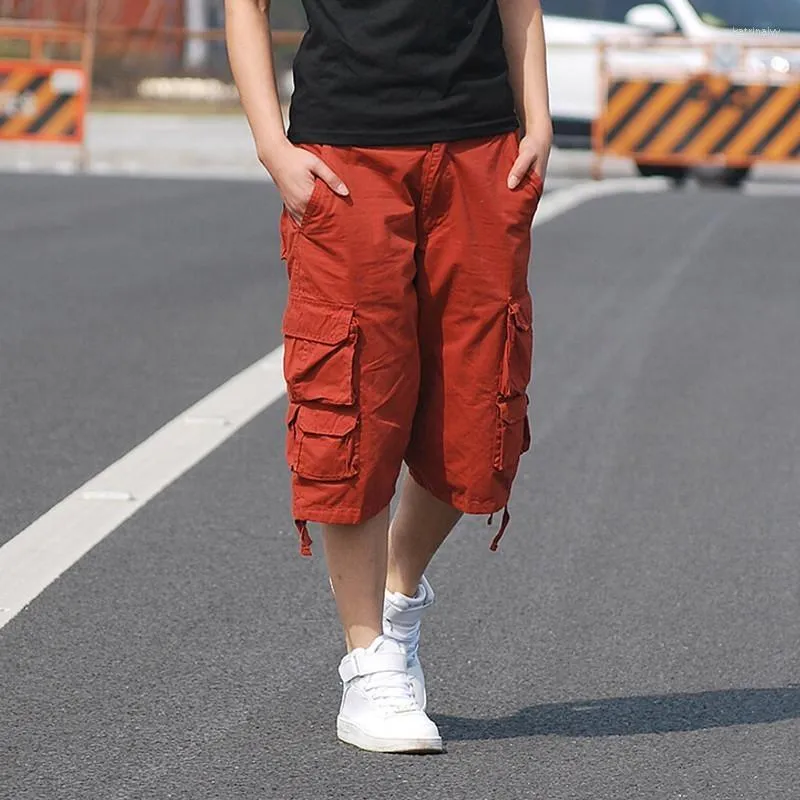 Women's Shorts Men's Mens Casual Jogger Cargo Pants Solid Cotton Knee Length Loose Comfortable Summer Short For Male Pantalon Hombre